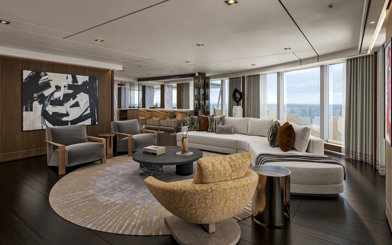 Woonkamer van de Skyview Regent Suite