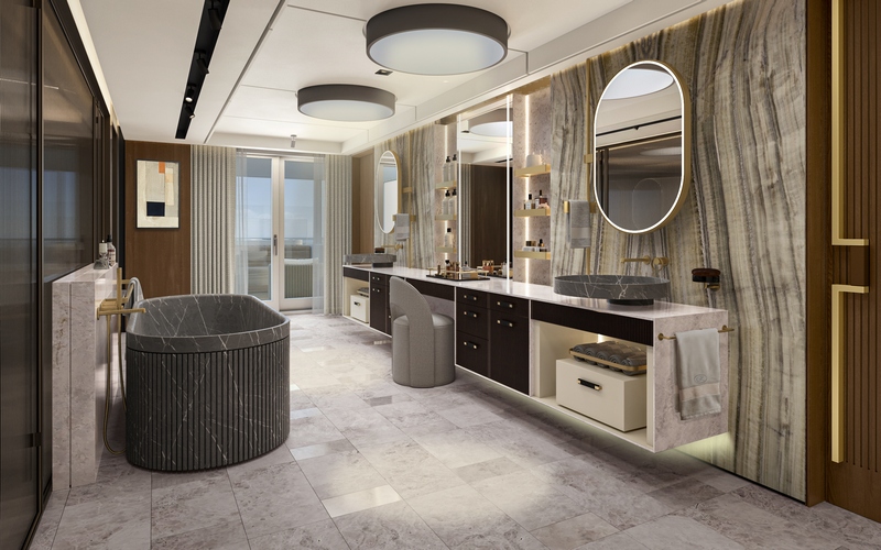 Luxe badkamer van de Skyview Regent Suite