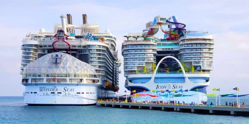 Vergelijking tussen grote cruiseschepen, zoals Icon of the Seas en Wonder of the Seas