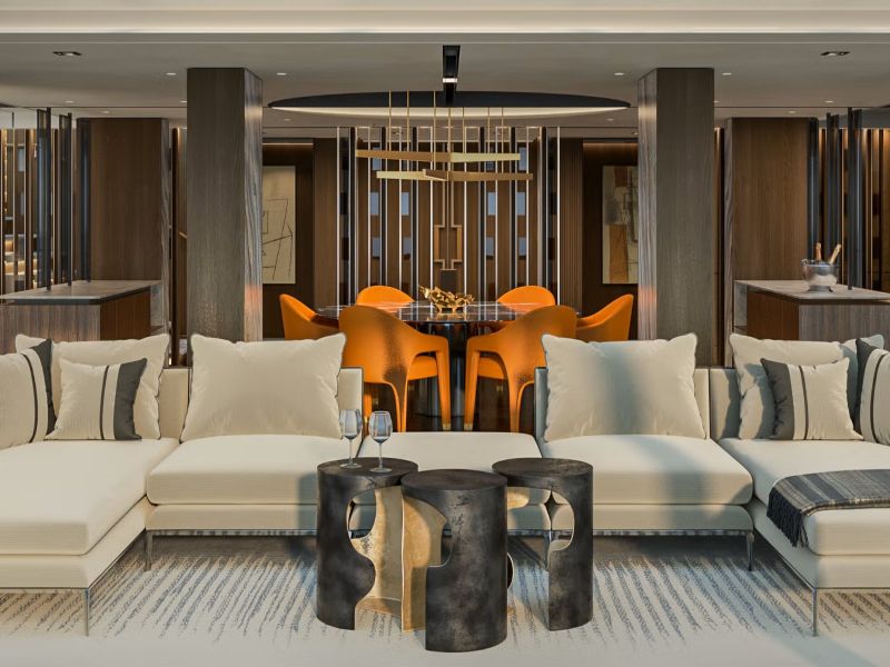 Overzicht van de luxe Skyview Regent Suite op twee verdiepingen