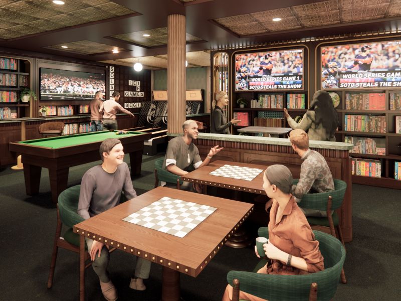 De nieuwe sportbar 'Celebrity Barcade' aan boord van Celebrity Cruises.