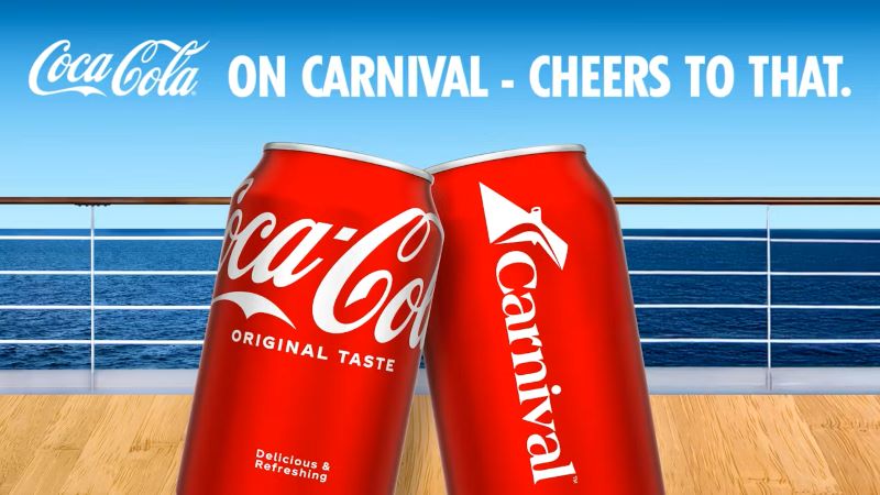 Carnival serveert Coca-Cola producten