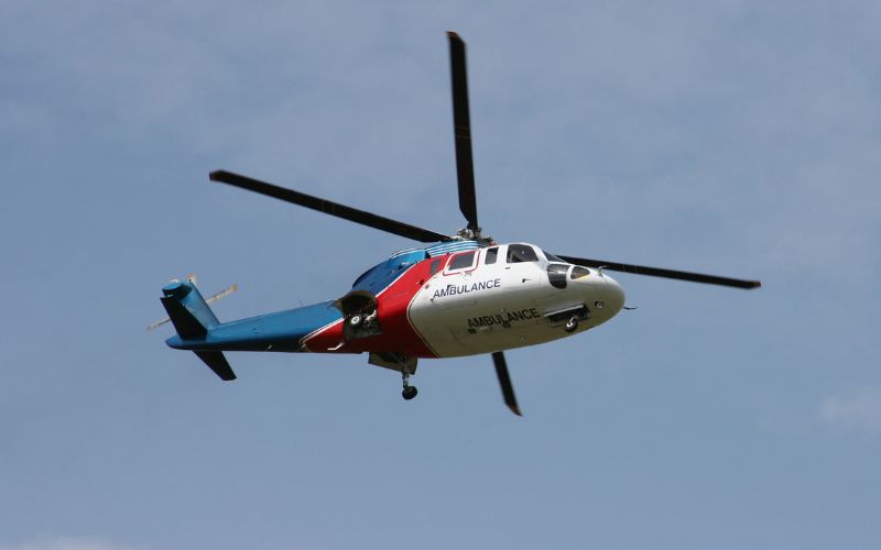 Medische helikopter gereed voor evacuatie