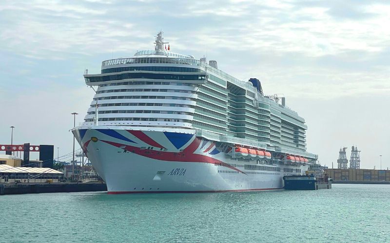 Het cruiseschip Arvia van P&O Cruises op zee