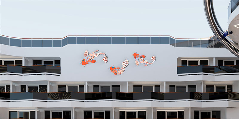 Zijaanzicht van MSC World Asia