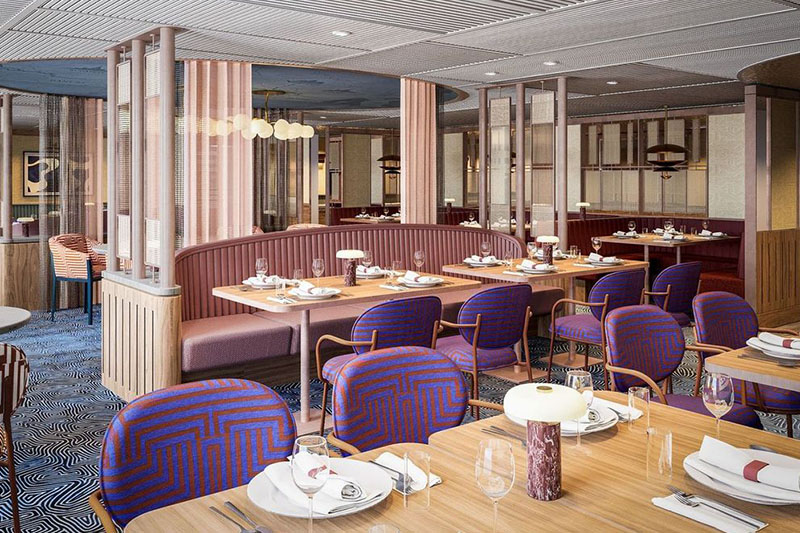 Restaurant aan boord van AmaRudi
