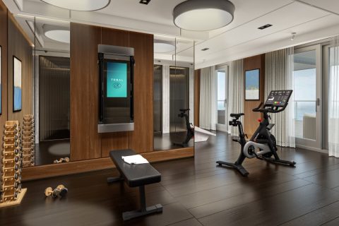 Fitnessruimte in de Skyview Regent Suite