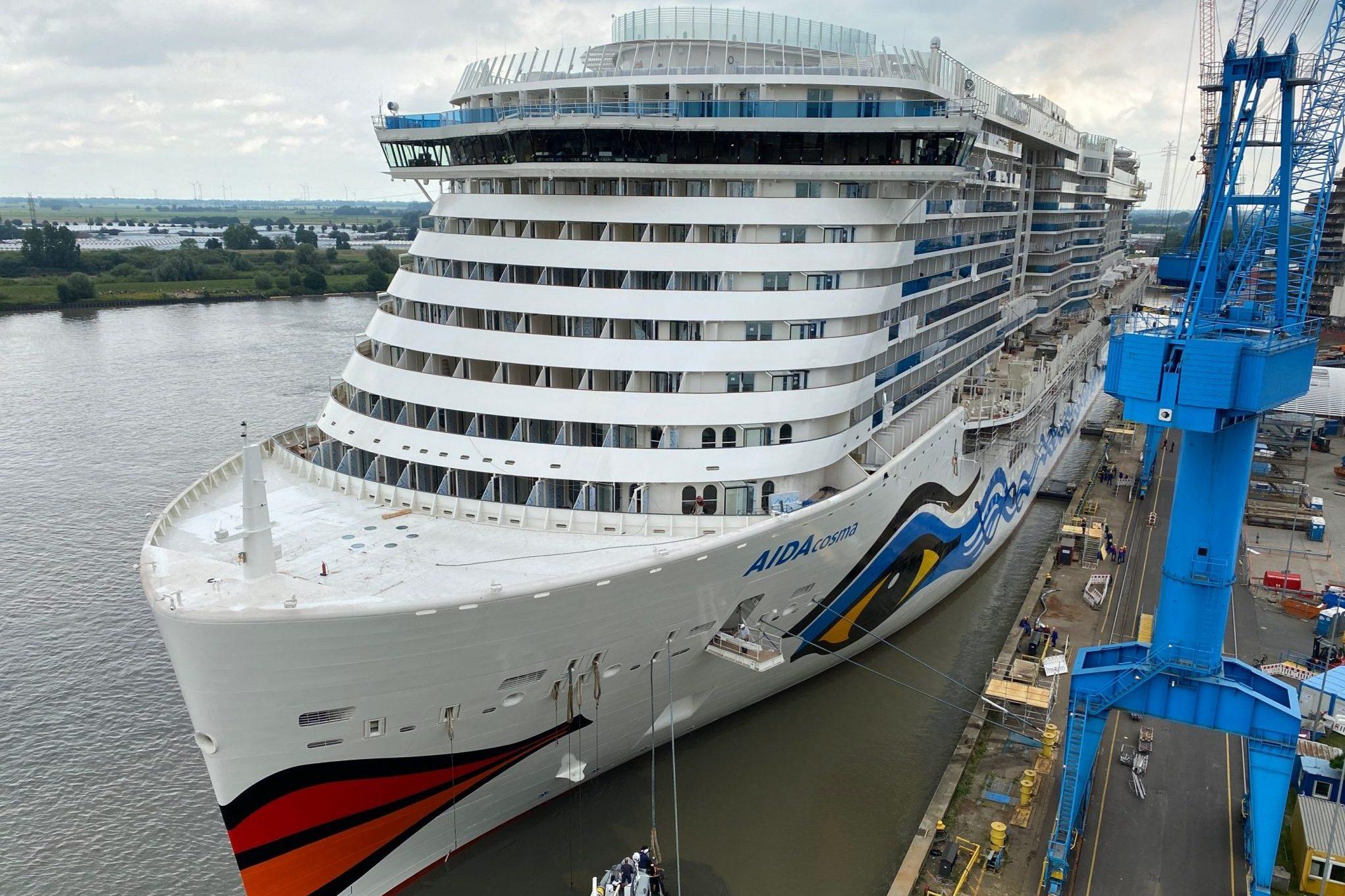 Nieuw cruiseschip AIDAcosma komt later in de vaart