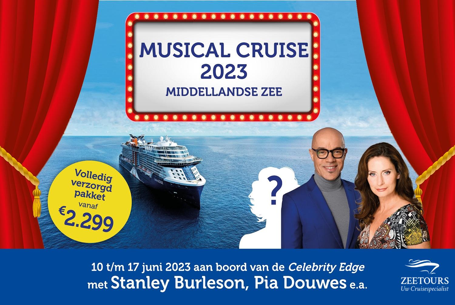 Pia Douwes samen met Stanley Burleson op Musical Cruise 2023