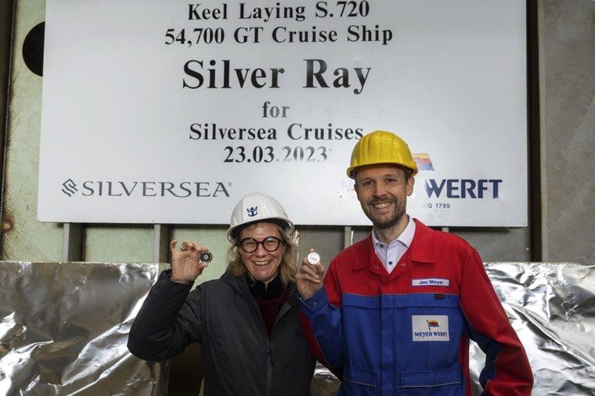 Kiellegging Silver Ray bij Meyer Werft in Papenburg