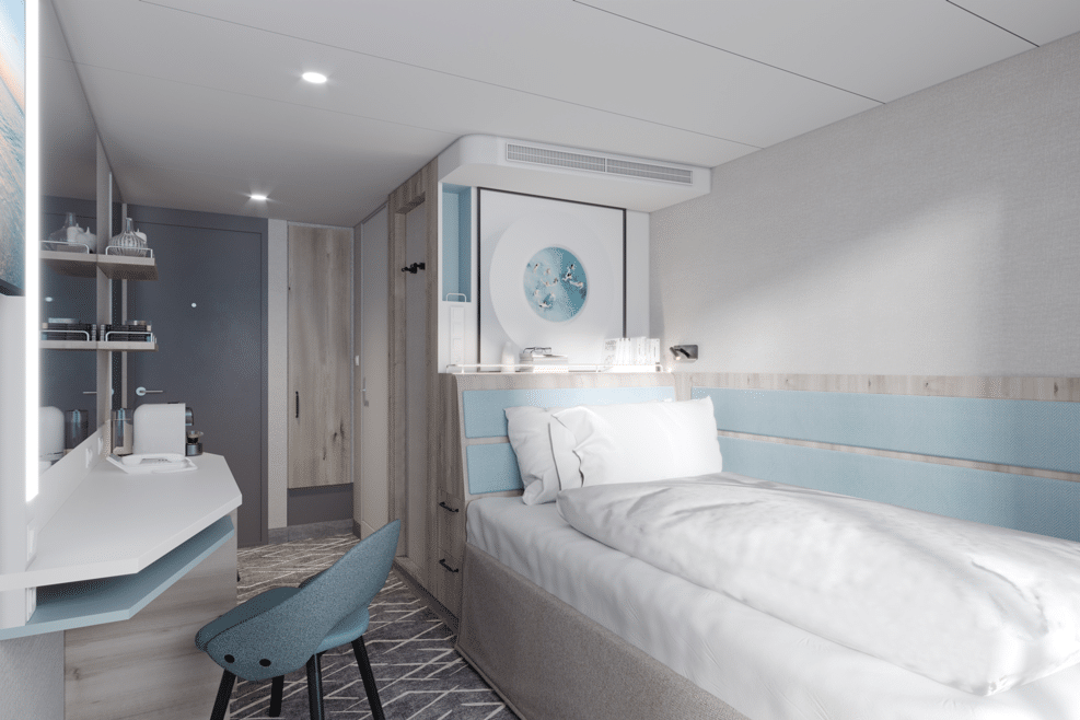 Mein Schiff 8 biedt voor allereerste keer 1-persoons balkonhutten