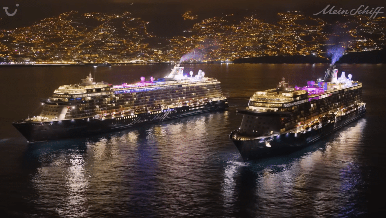 Vlootreünie van Mein Schiff 3 en Mein Schiff 5 bij Madeira