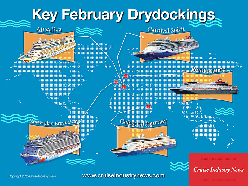 Belangrijke Onderhoudsbeurten van Cruiseschepen in Februari	