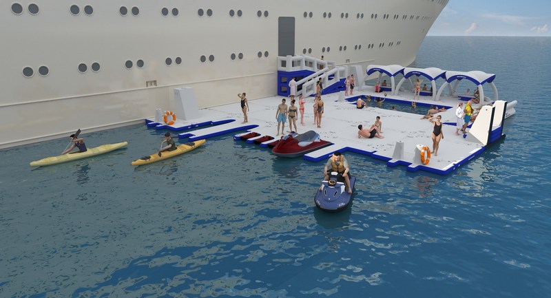 Wooncruiseschip voegt drijvend eiland toe op zee