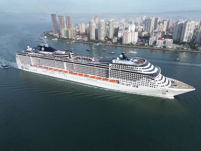 MSC Preziosa opent het cruiseseizoen in Santos