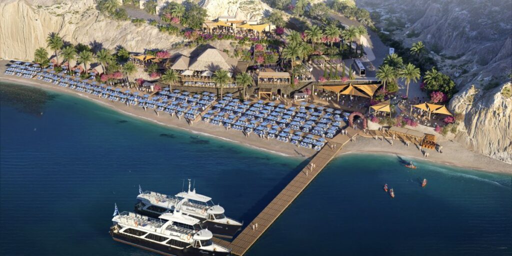 Royal Caribbean Group maakt nieuwe Royal Beach Club Santorini in 2026 bekend