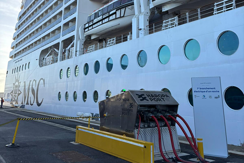 MSC Poesia test als eerste schip walstroom in Le Havre