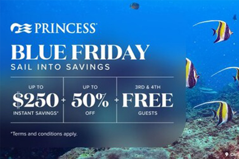 Princess Cruises lanceert 'Blue Friday'-korting