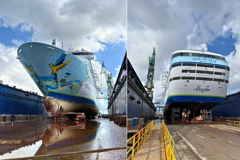 Margaritaville at Sea Paradise gaat droogdok in Freeport in 	