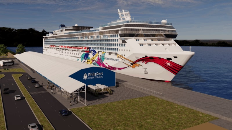 PhilaPort Cruise Terminal vertraagd; Norwegian gebruikt tijdelijke faciliteit