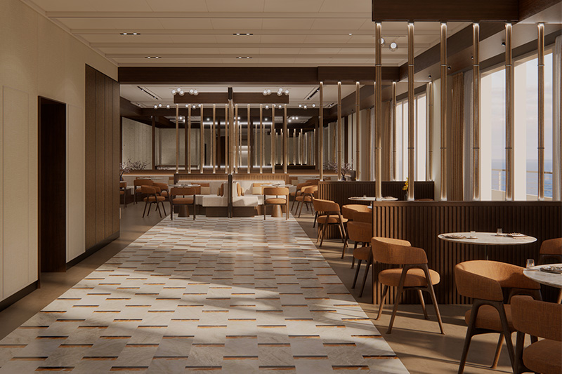 Crystal deelt eerste beelden van The Bistro aan boord van de Crystal Grace	