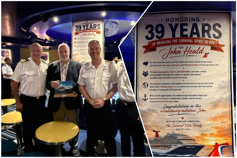 John Heald viert 39 jaar bij Carnival Cruise Line