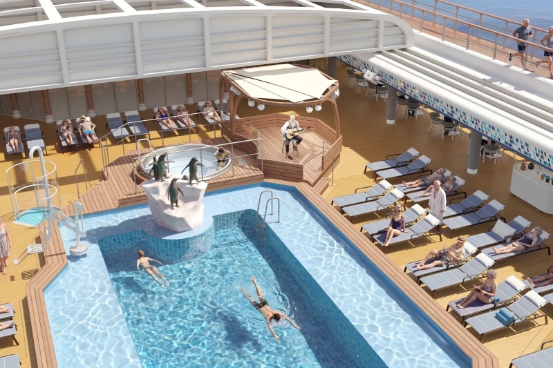Holland_America_Line_plaatst_muziekpodia_bij_het_zwembad_van_twee_schepen