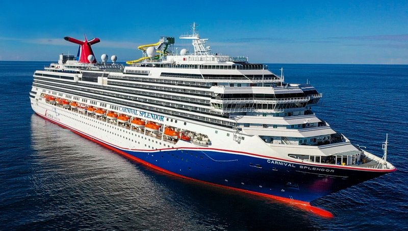 Carnival past routes van Australische schepen aan
