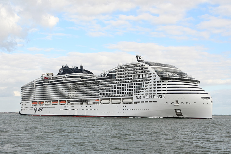 MSC World Asia klaar voor debuut na afronding zeeproeven